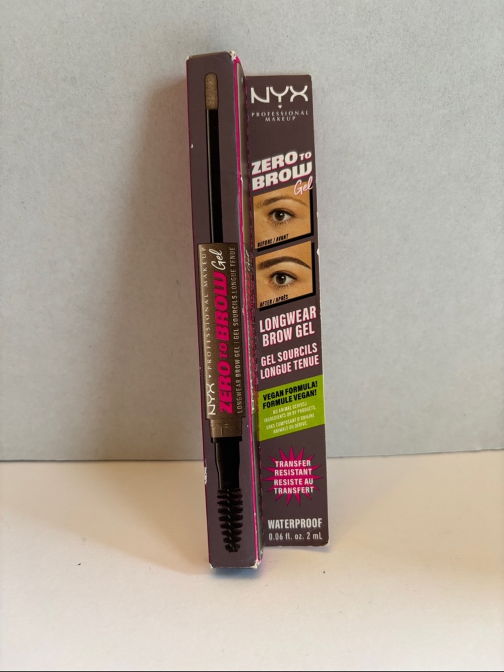 NYX Zero to Brow Longwear Brow Gel - Ash Brown ZTBG05